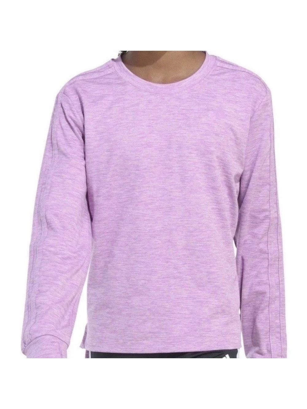 adidas Girls Large Purple Three Stripes Long Sleeve Shirt